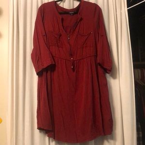 Red Torrid shirt dress with pockets